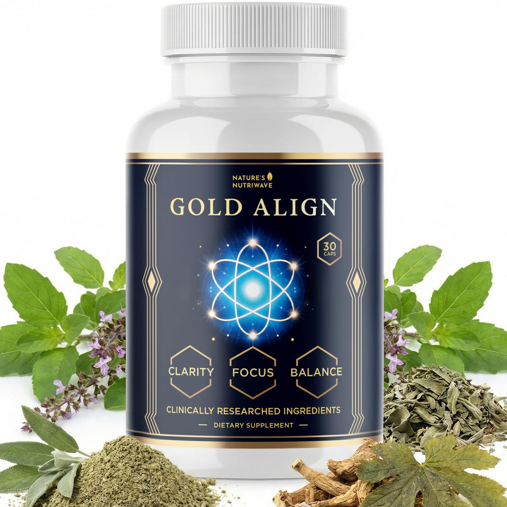 Nature’s NutriWave Gold Align Holy Basil capsules for daily energy support