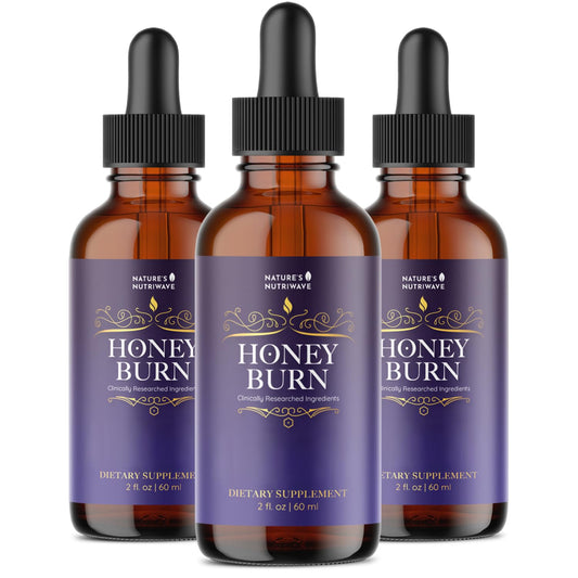 Nature's NutriWave HoneyBurn Purple Honey bottle front for daily wellness