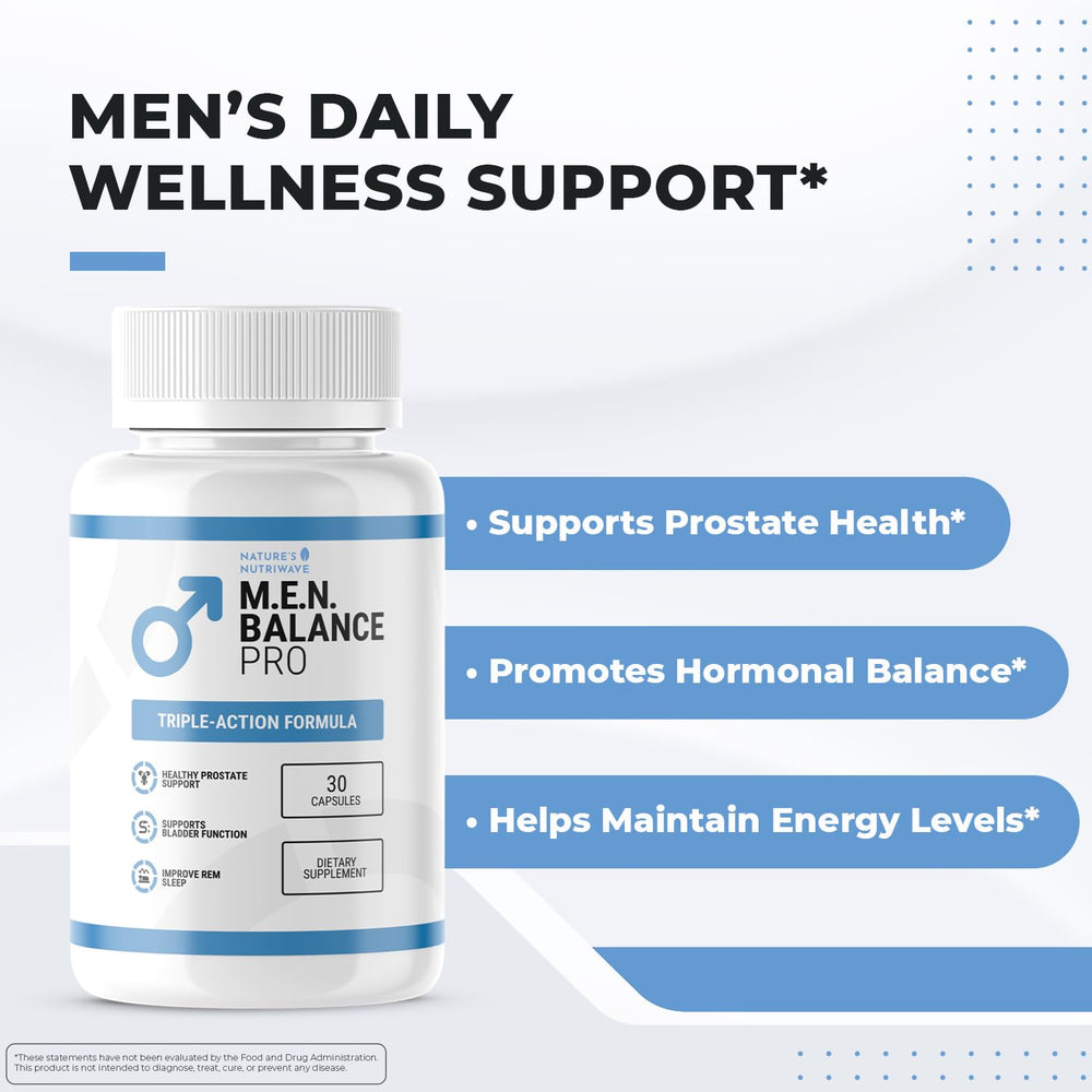 Nature’s NutriWave Men Balance Pro capsules, plant-based vitamins and minerals for everyday vitality
