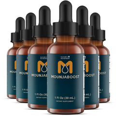 Nature's NutriWave Mounjaboost bottle front promotes daily plant-based wellness.