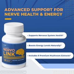 Nervolink capsules ready to take for steady energy throughout the day.