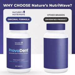Morning routine scene with ProvaDent tablets for daily freshness.