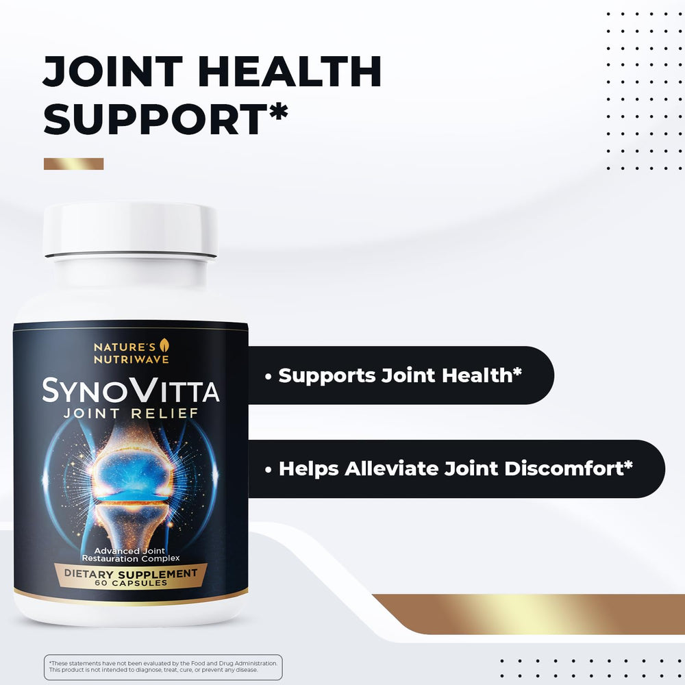 SynoVitta capsules being dispensed for a simple daily wellness routine