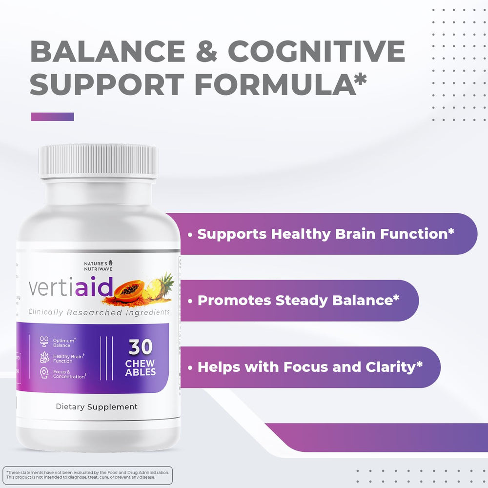 VertiAid chewable tablet dissolving on tongue, ideal travel companion