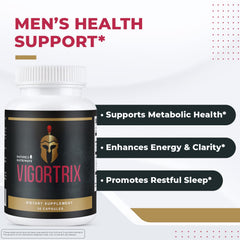 Close-up of Vigortrix capsules showing easy daily intake