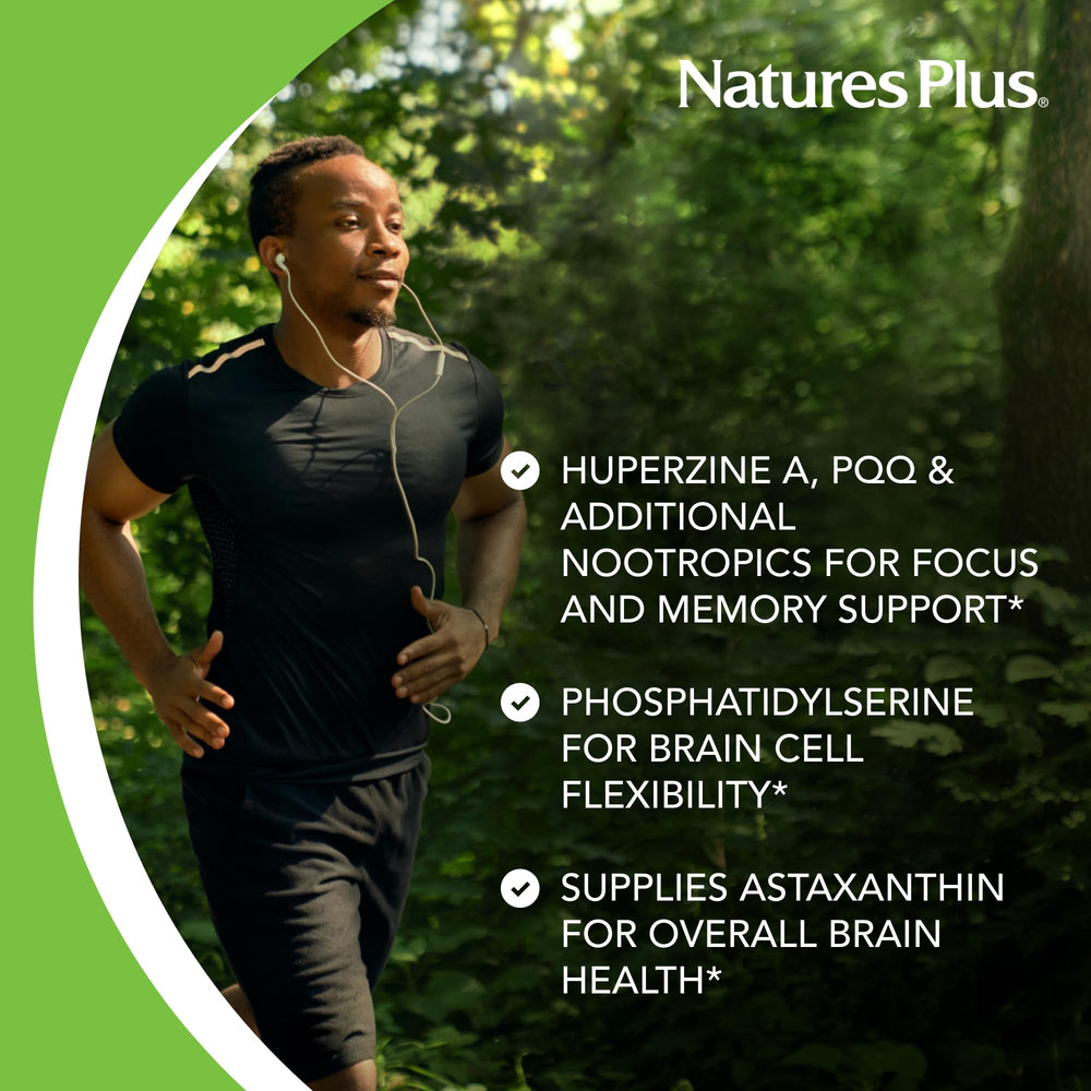 BrainCeutix capsules being poured suggest portable daily support for recall and concentration.