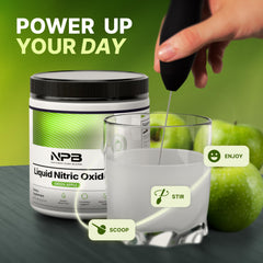 Nature's Pure Blend green apple flavor powder closeup highlights tasty daily support