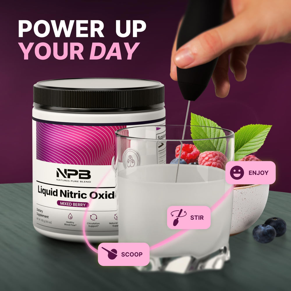 Nature's Pure Blend scoop-dispense demonstrates easy daily use and fast mixing