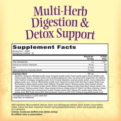 Nature's Secret multi-herb digestion tablets close-up highlighting easy dosage
