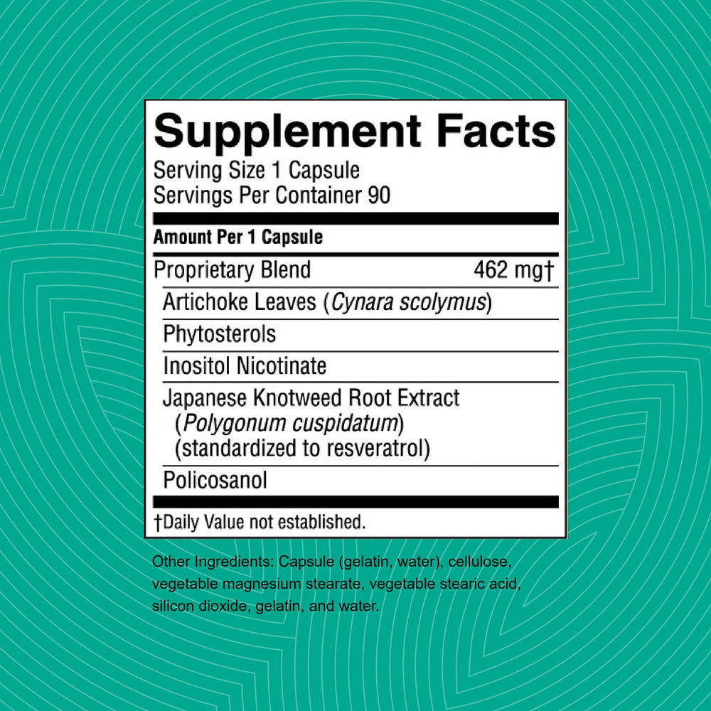 Nature's Sunshine Cholester-Reg II pills close-up showing resveratrol and policosanol.