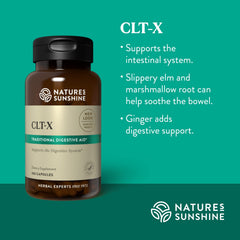 Nature's Sunshine CLT-X packaging box with a natural herb blend.