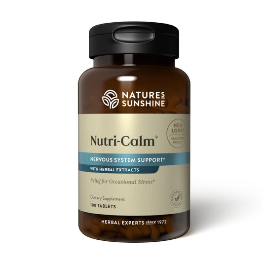 Nature's Sunshine Nutri-Calm bottle front promotes natural stress relief and calm