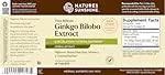 Nature's Sunshine time-release ginkgo biloba bottle label emphasizes trusted brain-support formula.