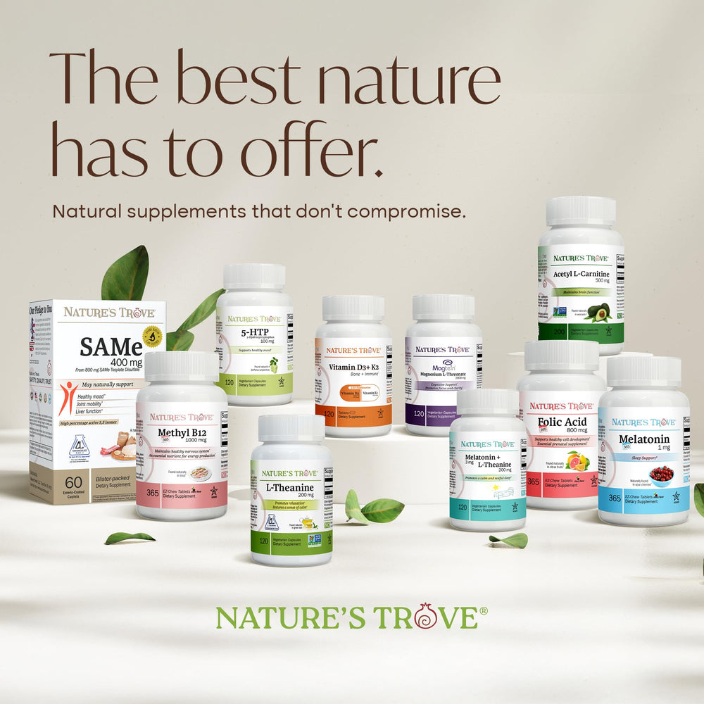 Nature's Trove SAM-e 400mg daily dosing setup for routine use
