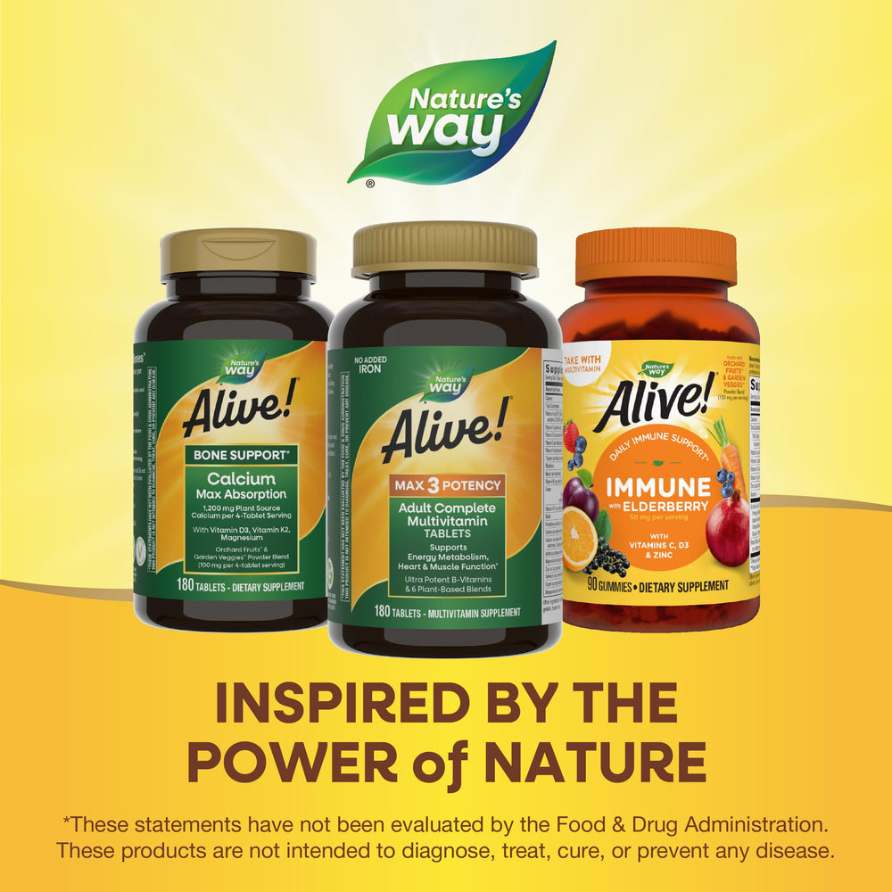 Nature's Way Alive! Max3 active B-vitamins illustration for energy metabolism.