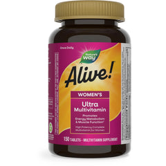 Nature's Way Alive! Women's multivitamin bottle for daily energy metabolism support.