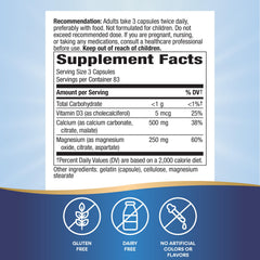 Nature's Way calcium magnesium d3 capsules closeup for easy daily use