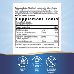 Nature's Way Calcium Magnesium Zinc capsules, high-potency zinc for immune support.