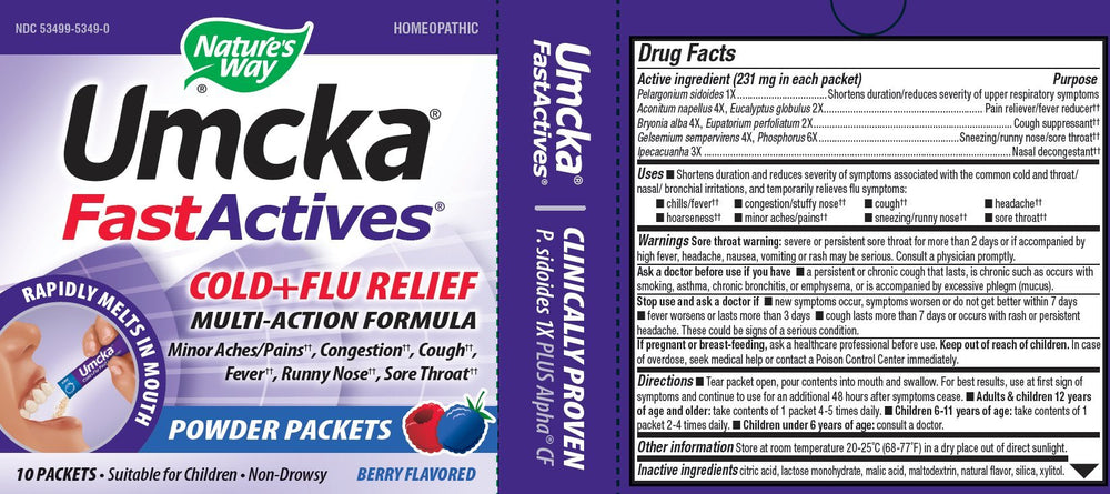 Nature's Way powder packets dissolving quickly for smoother sore throat and cough relief