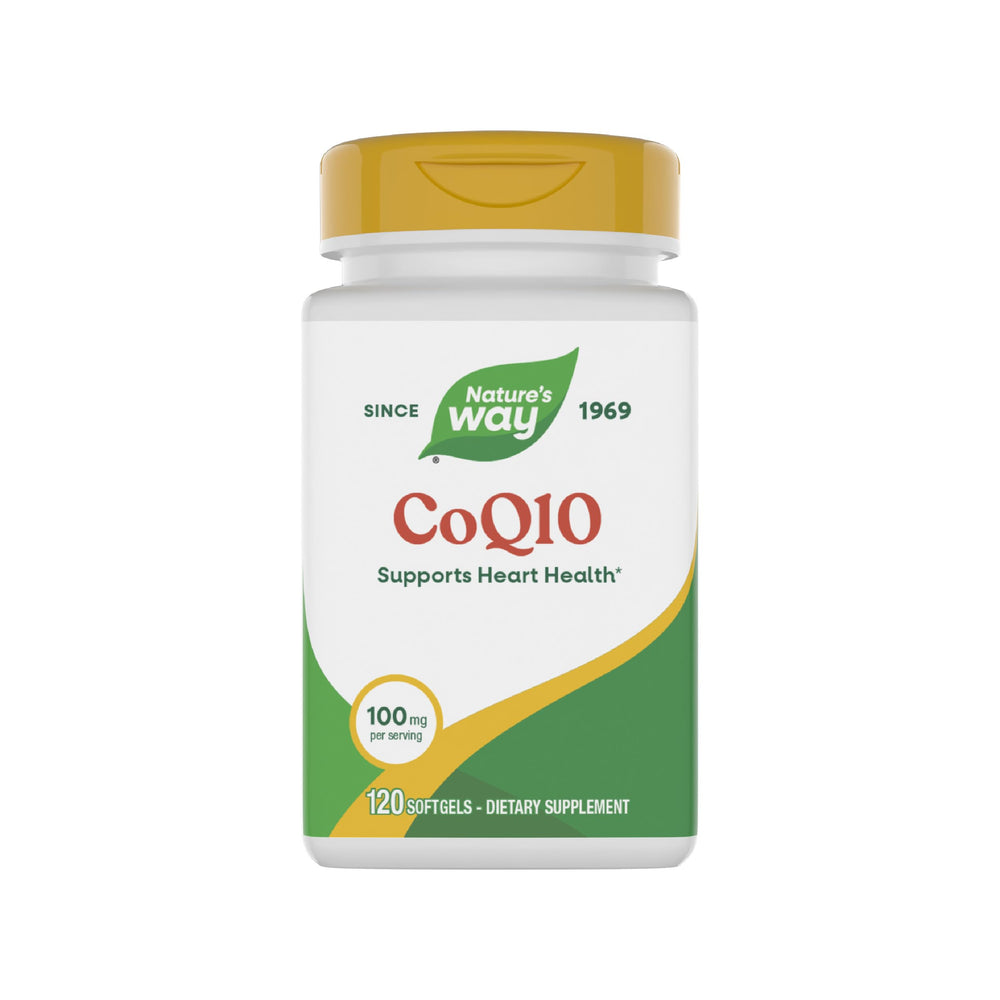 Nature's Way CoQ10 bottle front for heart health support