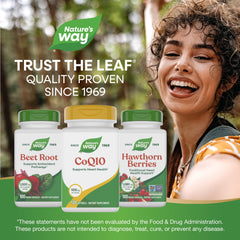 Nature's Way CoQ10 infographic highlighting heart health and energy