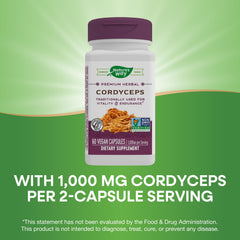 Gluten-free vegan label on Nature's Way Cordyceps Premium package