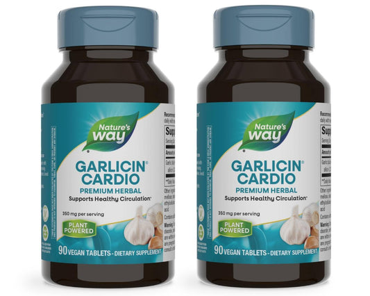 Nature’s Way Garlicin Cardio bottle with SmartRelease tablets for daily use