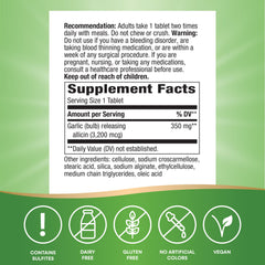 Close-up of Garlicin Cardio tablets highlighting enteric coating