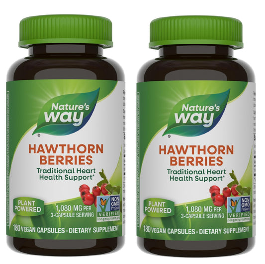 Nature's Way Hawthorn berries bottle front for potential heart wellness support