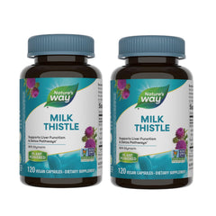 Nature's Way Milk Thistle bottle cap view for daily liver support.