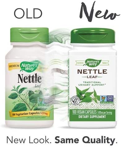 Nature's Way nettle leaf 435mg pack-of-4 packaging for ongoing use