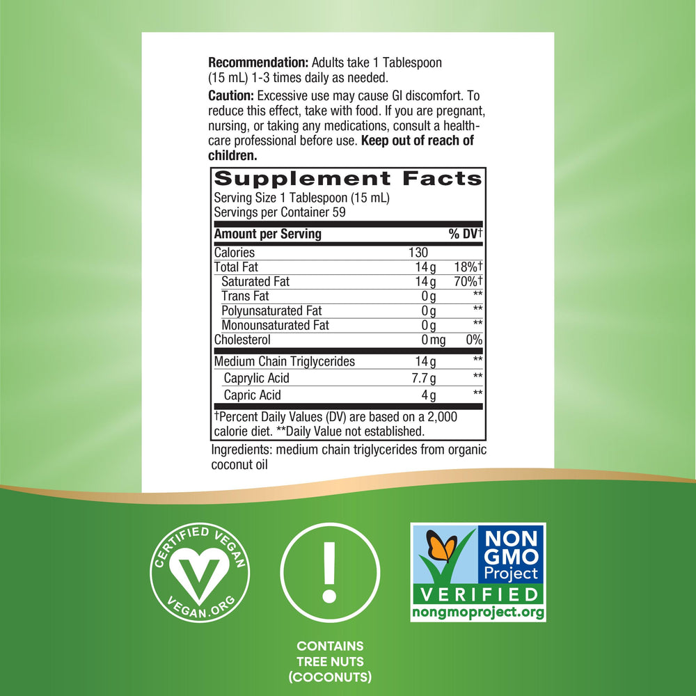 Nature's Way Organic MCT Oil added to coffee for a smooth boost.