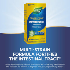 Nature's Way Primadophilus Reuteri gluten-free label showing wheat-free and dairy-free formula.