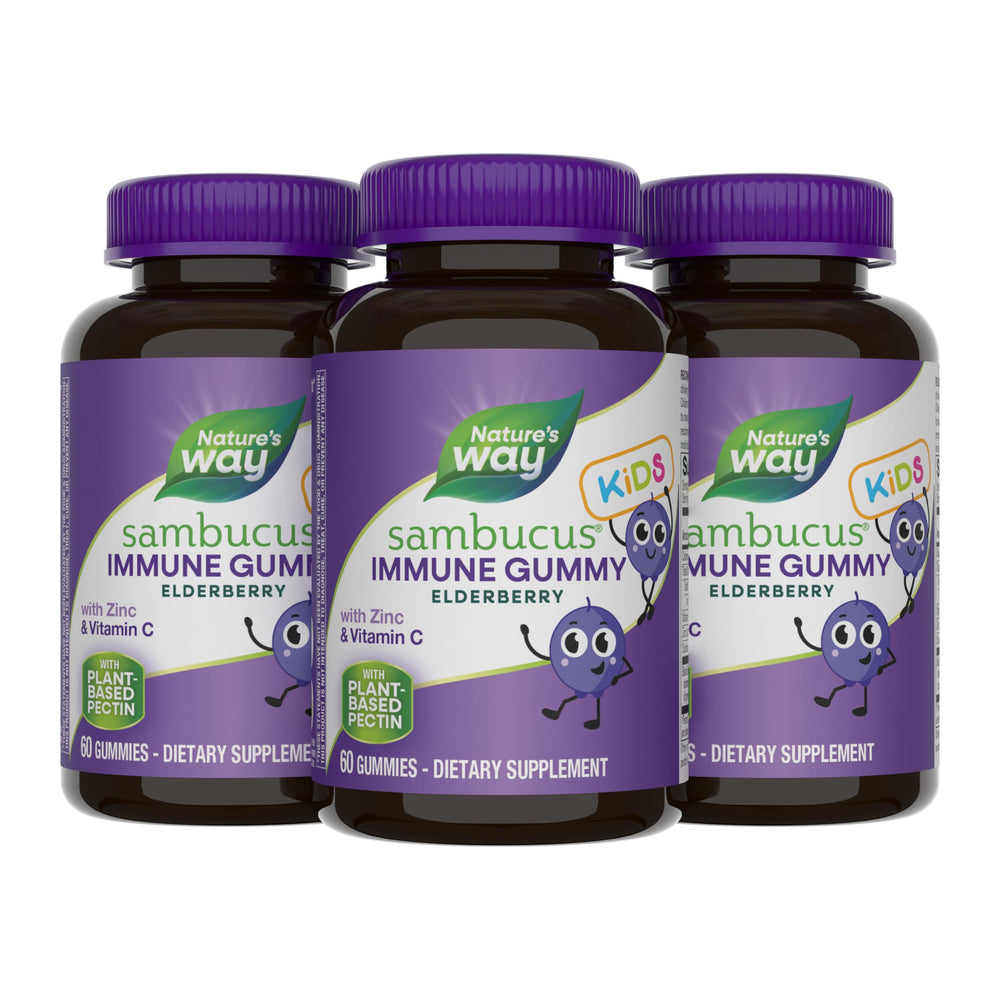 Nature’s Way Sambucus Kids elderberry gummies bottle for daily immune support