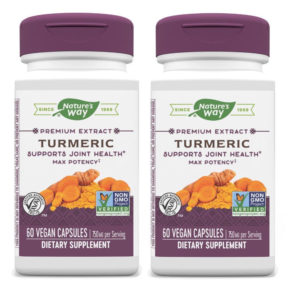 Nature's Way Turmeric Max Potency bottle pour highlighting joint support potential