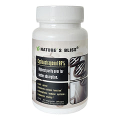 Nature'sbliss Cycloastragenol 30 caps bottle shows high-purity formula with absorption potential