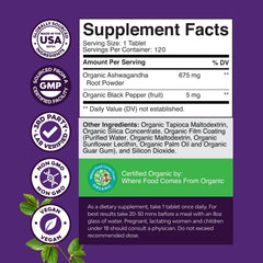 Natures Craft ashwagandha tablets pack closeup showing simple daily dosage