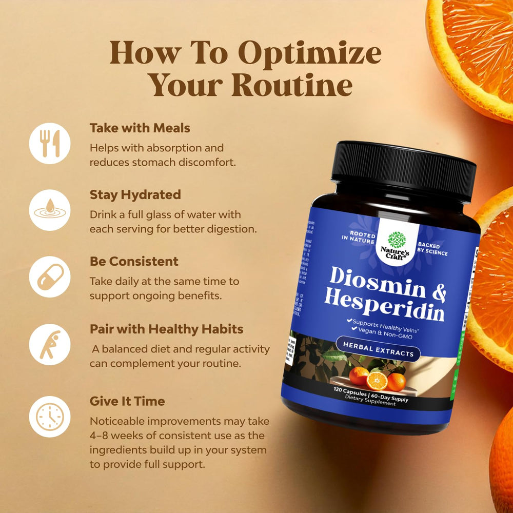 Nature's Craft Diosmin Hesperidin 1000mg label emphasizes transparency
