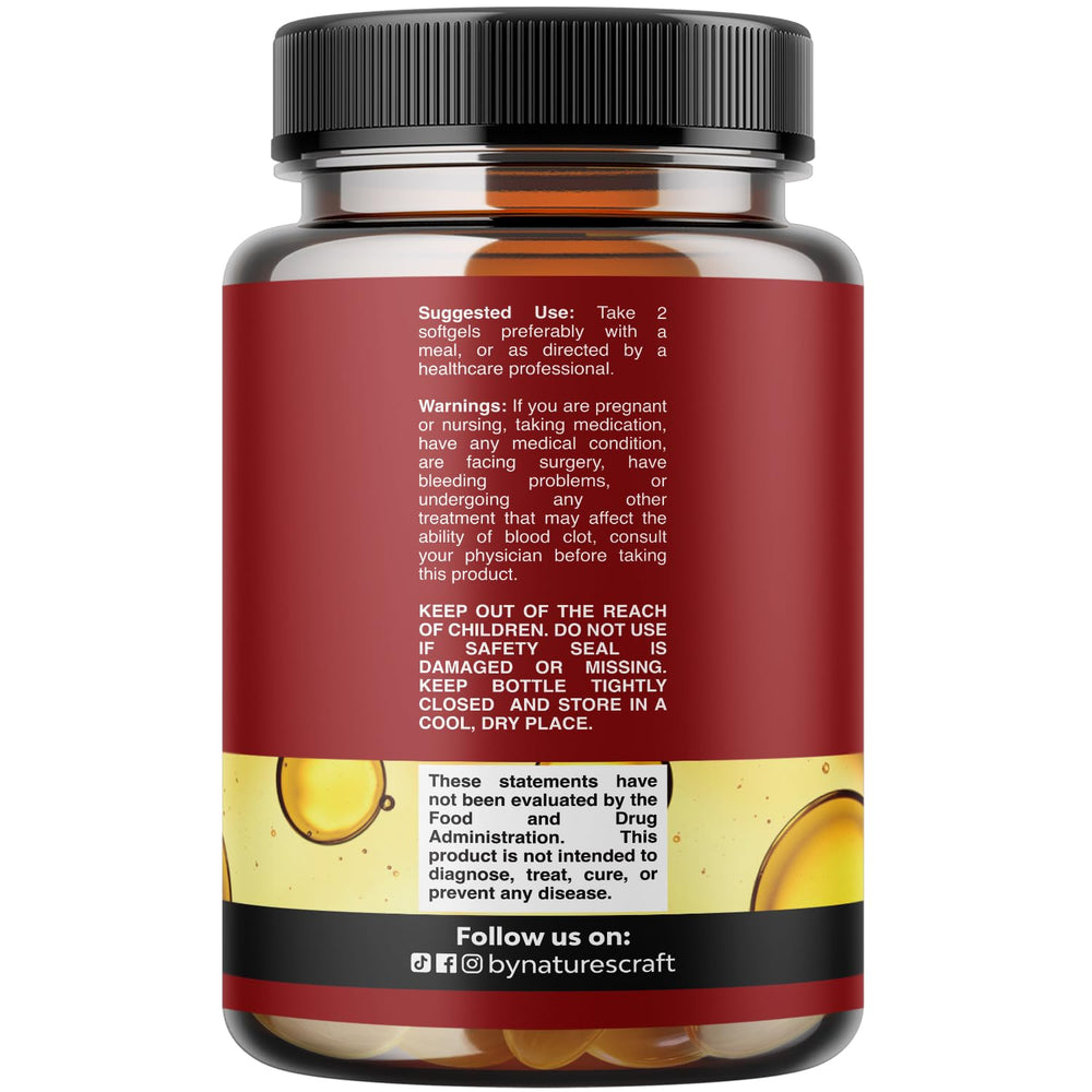 Natures Craft softgels in hand for easy burpless daily intake.