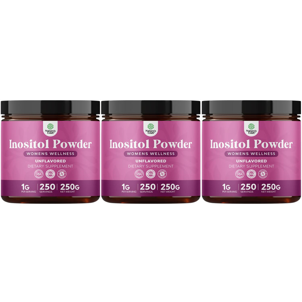 Natures Craft Premium Inositol Powder bottle front for gentle fertility support