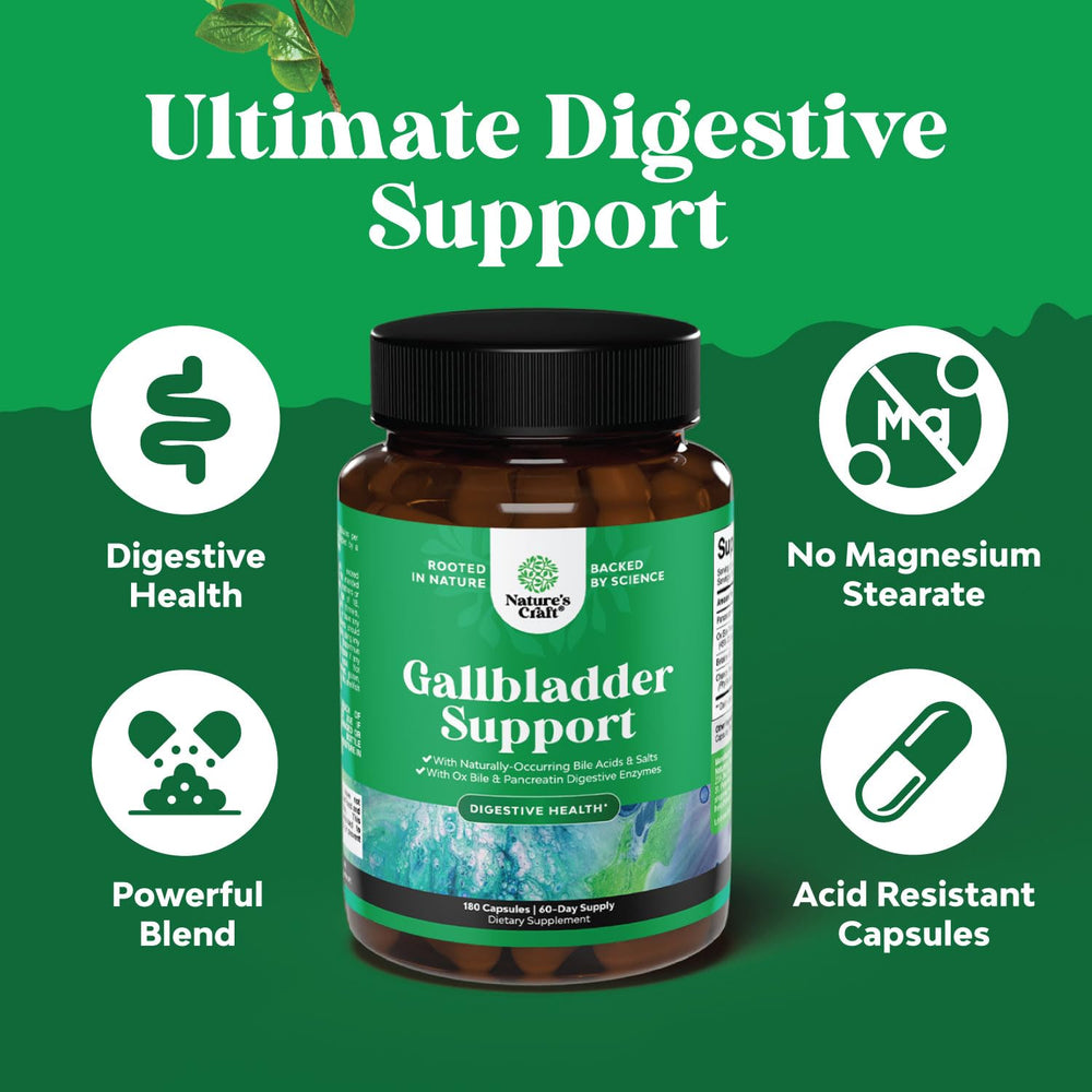 Nature's Craft Pancreatin digestive enzymes capsules shown.
