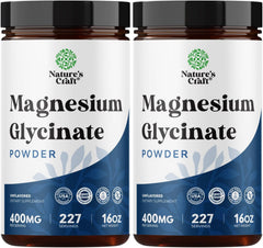 Nature's Craft Potent Magnesium Glycinate Powder bottle for easy daily dosing and high absorption.
