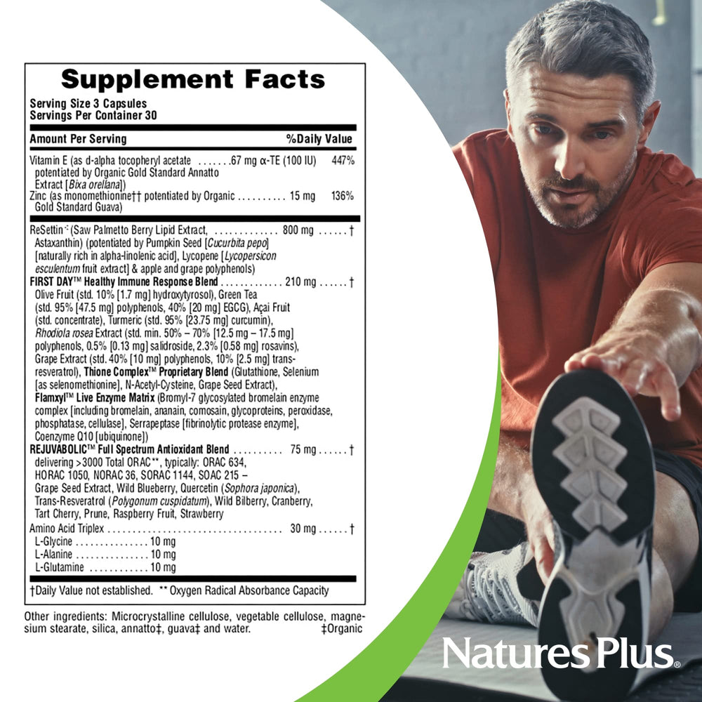 NaturesPlus AgeLoss Prostate Support blend of saw palmetto and pumpkin seed for prostate support