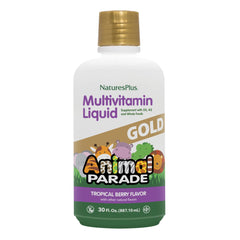 NaturesPlus Animal Parade Gold tropical berry bottle for kids' daily vitamins