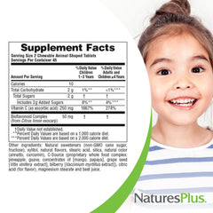 Four-pack of NaturesPlus Animal Parade vitamin C for families.