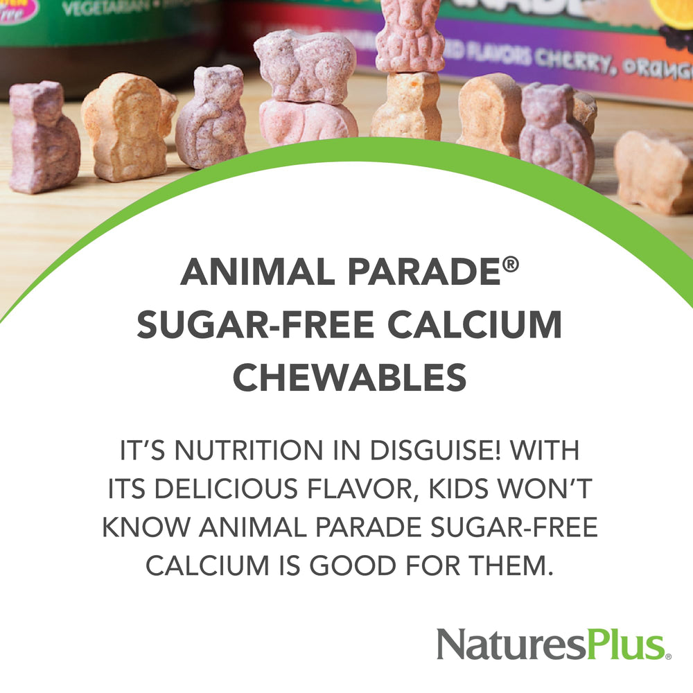 NaturesPlus Animal Parade two-bottle pack layout highlighting convenience.