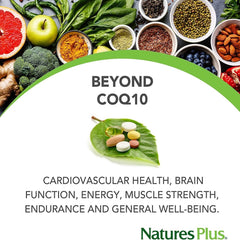 NaturesPlus Beyond CoQ10 ingredients label with cofactors for mitochondria