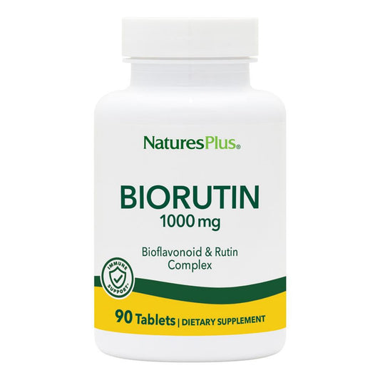 NaturesPlus Biorutin bottle front view showing vegetarian, gluten-free formula for daily support.