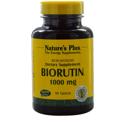 NaturesPlus Biorutin bottle displaying 180 capsules for daily vascular support and antioxidant benefits.