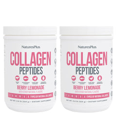NaturesPlus Collagen Peptides Berry Lemonade tub image, showcasing the product front for everyday beauty support.